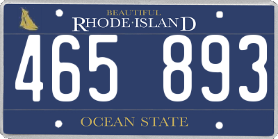 RI license plate 465893