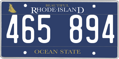 RI license plate 465894