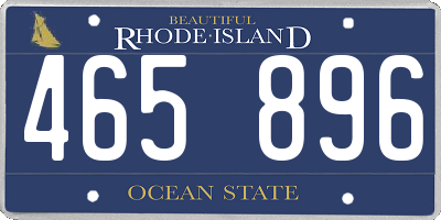 RI license plate 465896