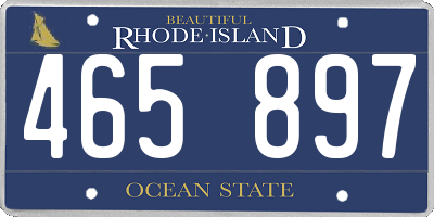 RI license plate 465897