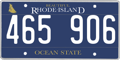 RI license plate 465906