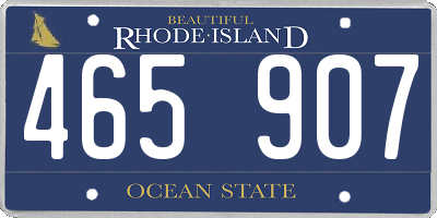 RI license plate 465907