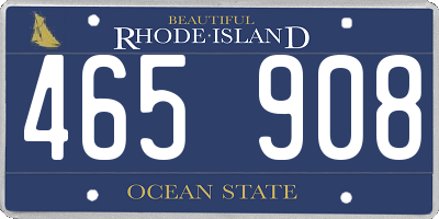 RI license plate 465908