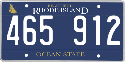 RI license plate 465912