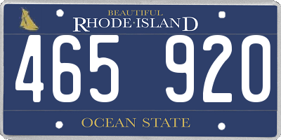 RI license plate 465920
