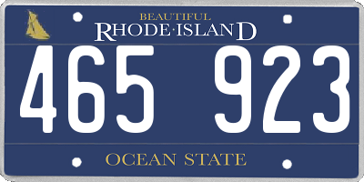 RI license plate 465923