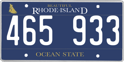 RI license plate 465933