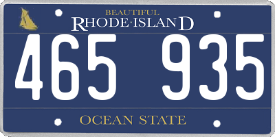 RI license plate 465935