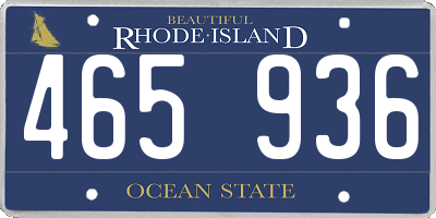 RI license plate 465936