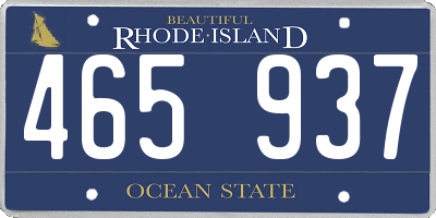 RI license plate 465937