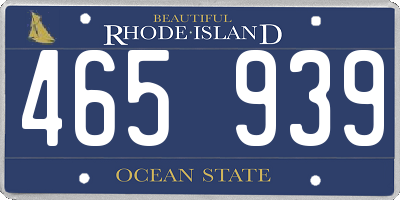 RI license plate 465939