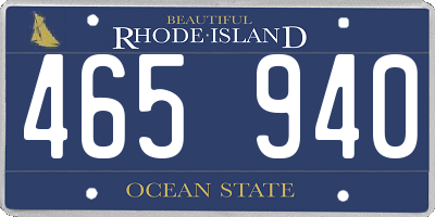 RI license plate 465940