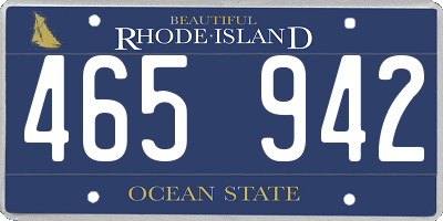 RI license plate 465942
