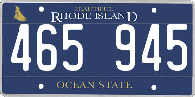 RI license plate 465945