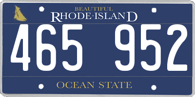 RI license plate 465952