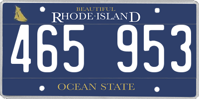 RI license plate 465953