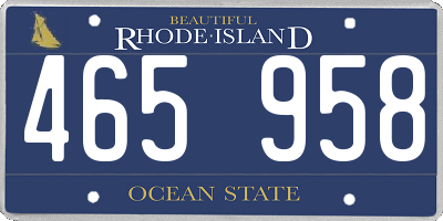 RI license plate 465958