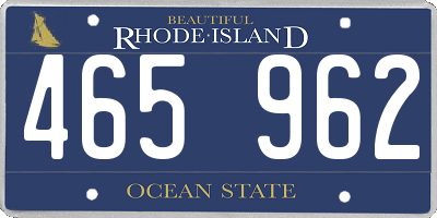 RI license plate 465962