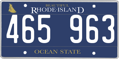 RI license plate 465963