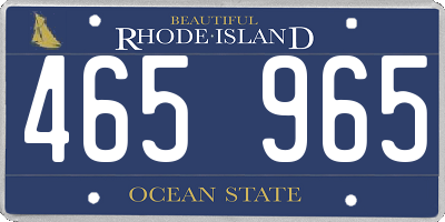 RI license plate 465965