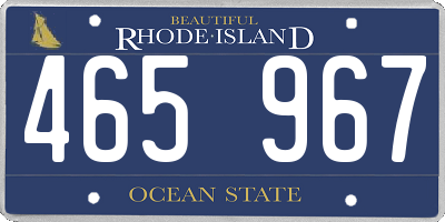 RI license plate 465967