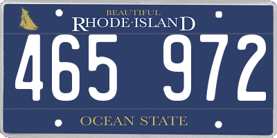 RI license plate 465972