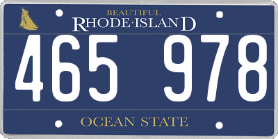 RI license plate 465978