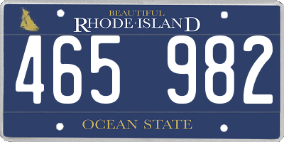 RI license plate 465982