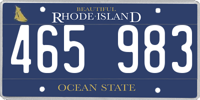 RI license plate 465983