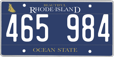 RI license plate 465984