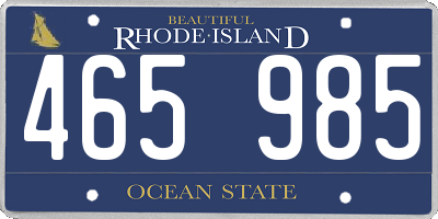 RI license plate 465985