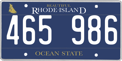RI license plate 465986