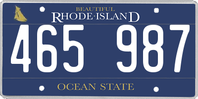 RI license plate 465987