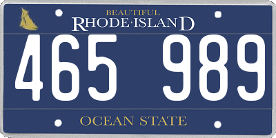 RI license plate 465989