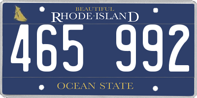 RI license plate 465992