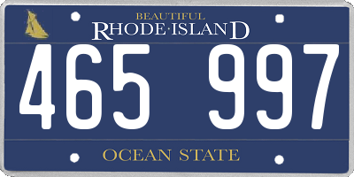 RI license plate 465997
