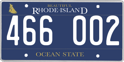 RI license plate 466002