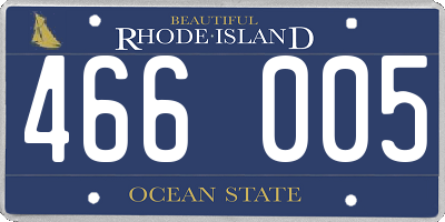 RI license plate 466005