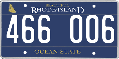 RI license plate 466006