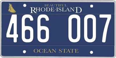 RI license plate 466007
