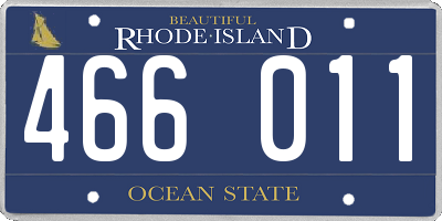 RI license plate 466011