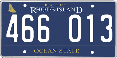 RI license plate 466013