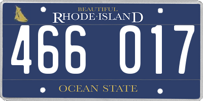 RI license plate 466017