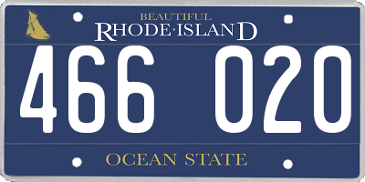 RI license plate 466020