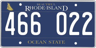 RI license plate 466022