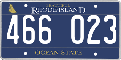 RI license plate 466023