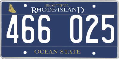 RI license plate 466025