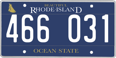 RI license plate 466031
