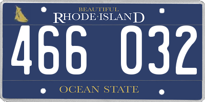 RI license plate 466032