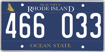 RI license plate 466033